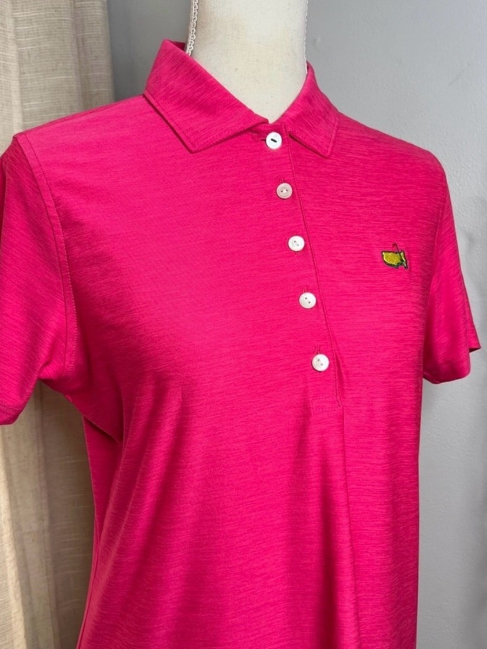 Masters Magnolia Lane Tech Women’s Pink Polo Top with Embroidered Logo